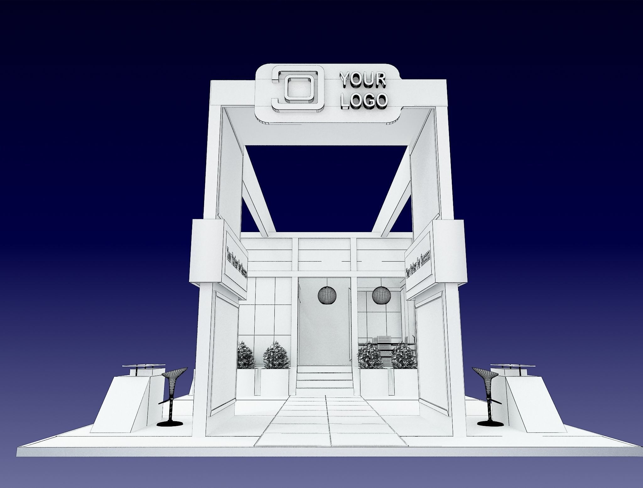 Booth Exhibition Stand a505 3D model_1
