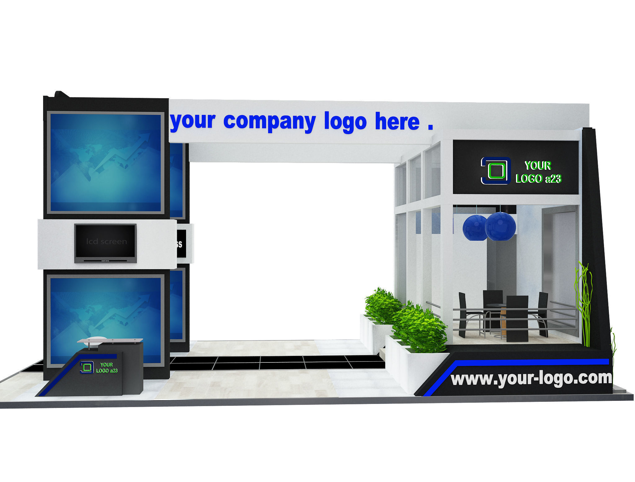 Booth Exhibition Stand a505 3D model_4