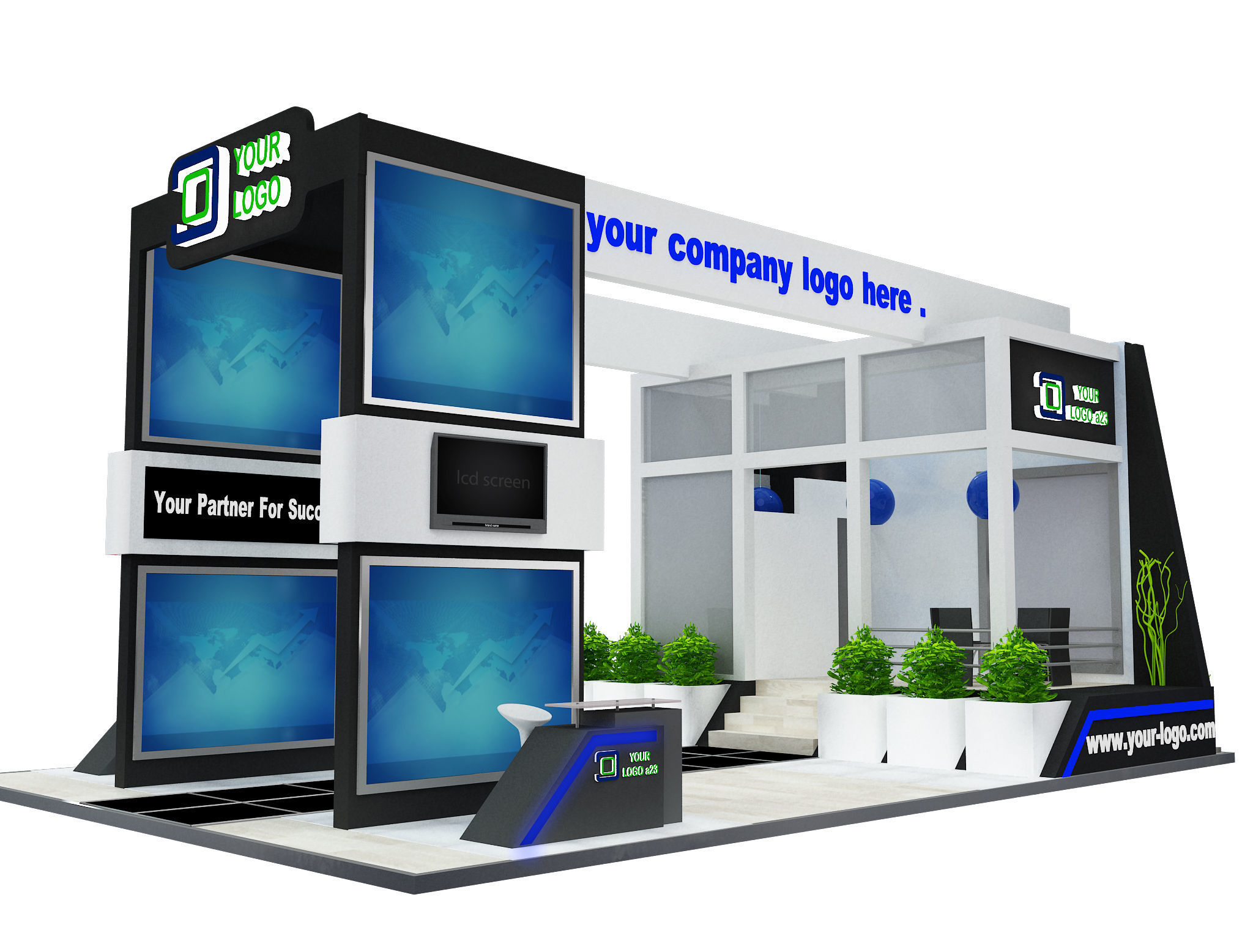 Booth Exhibition Stand a505 3D model_2