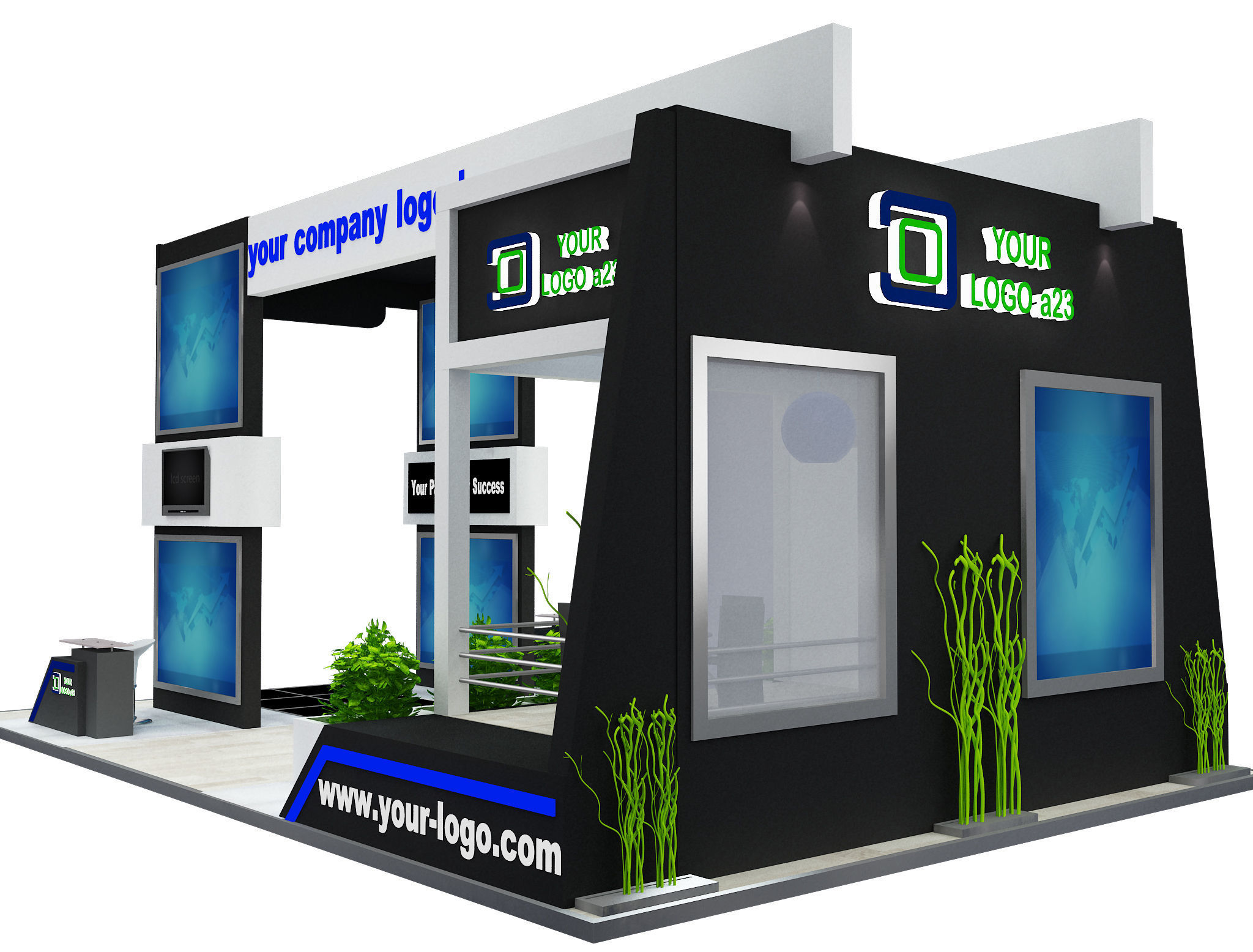 Booth Exhibition Stand a505 3D model_6