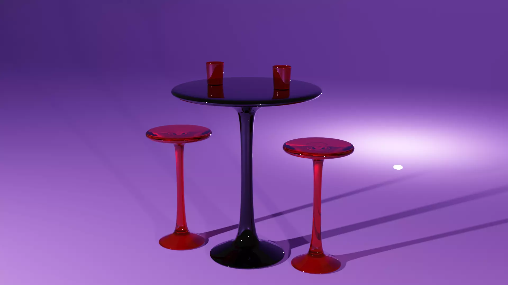 Glass bar table Low-poly 3D model_0