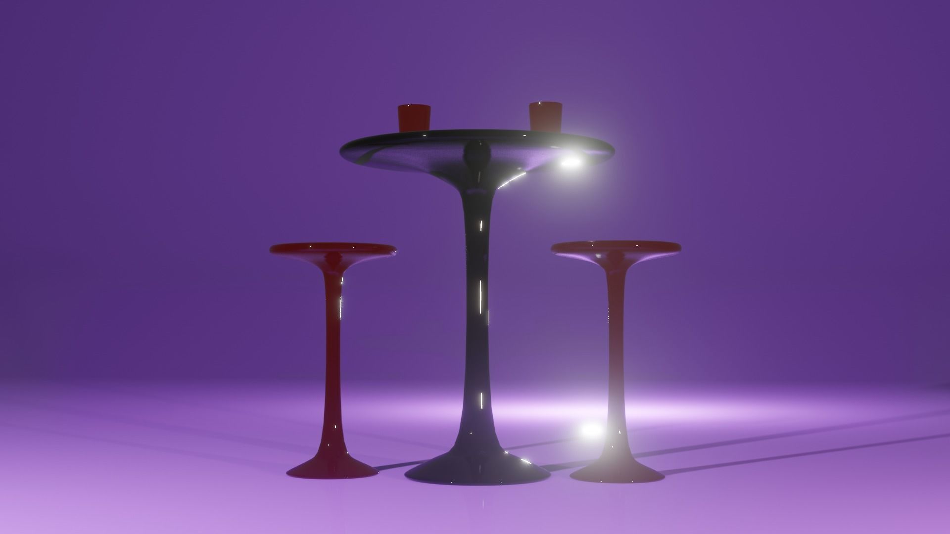 Glass bar table Low-poly 3D model_1