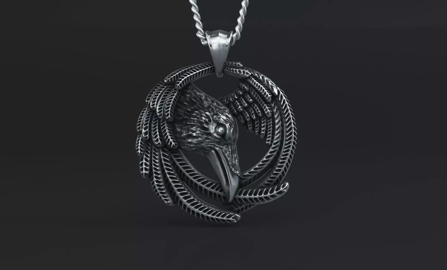 raven pendant 3D print model_0