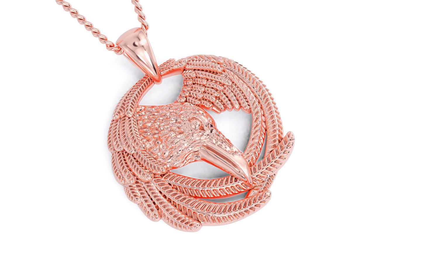 raven pendant 3D print model_13