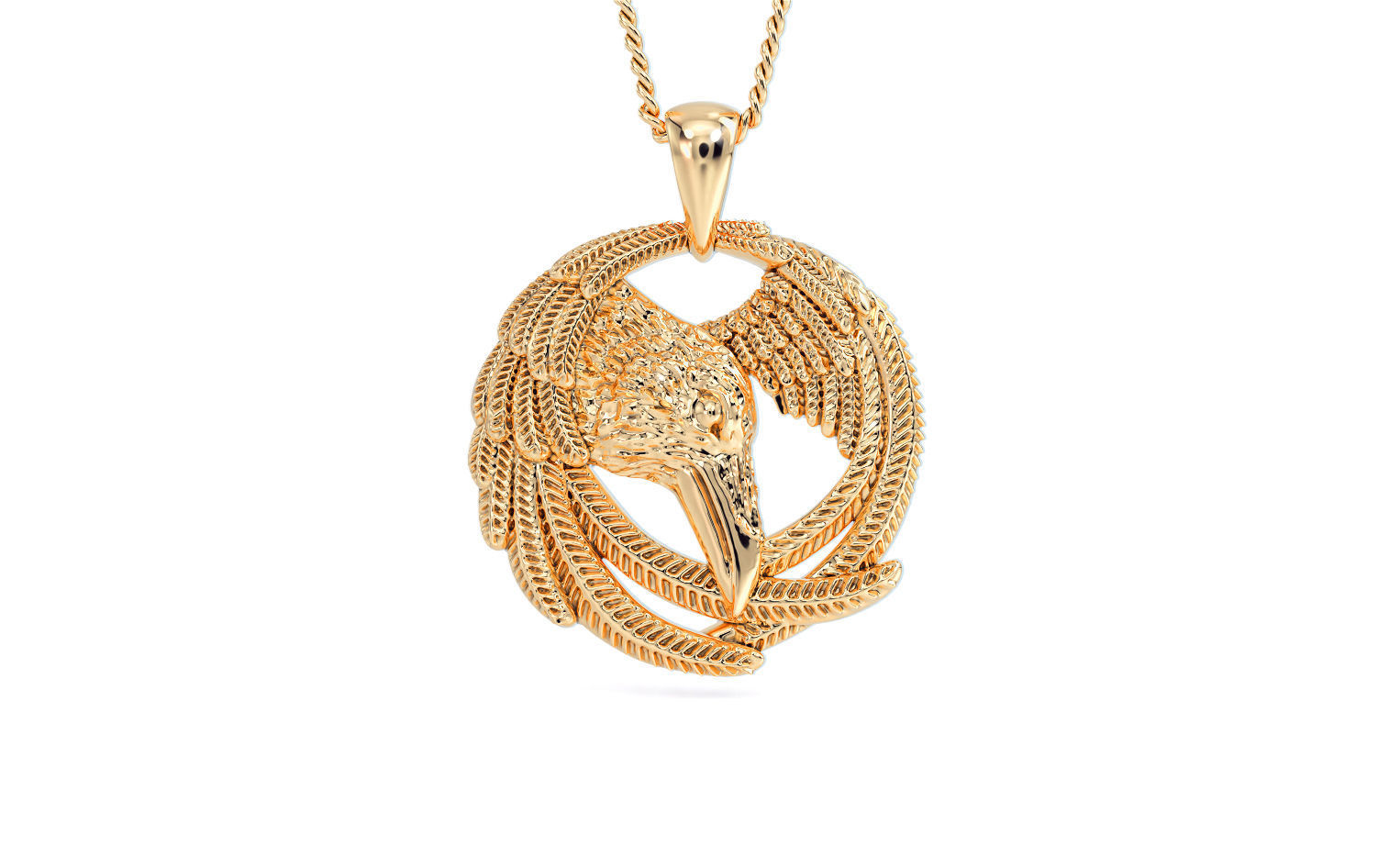 raven pendant 3D print model_5