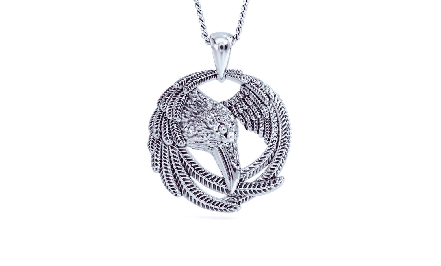 raven pendant 3D print model_8