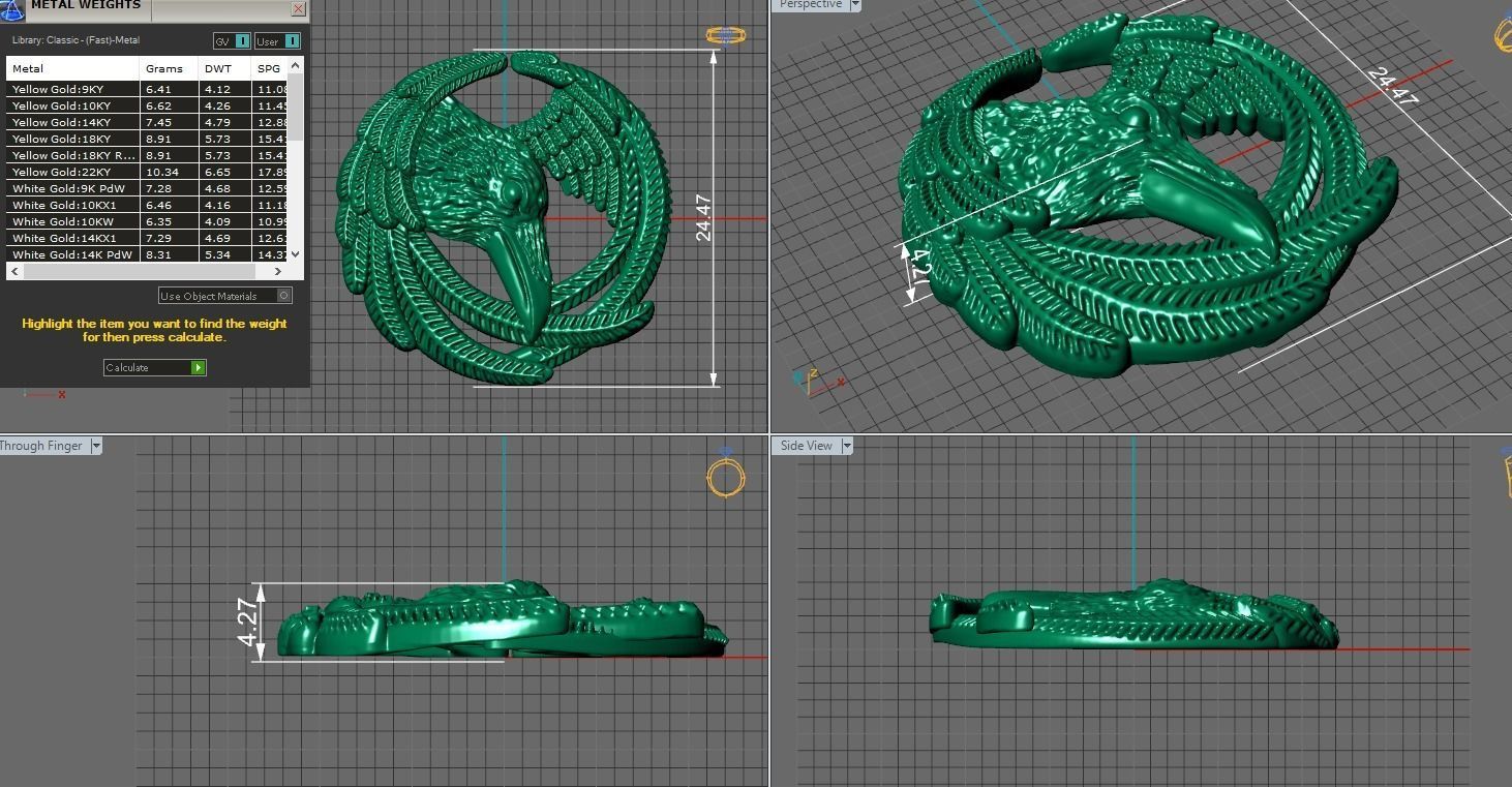 raven pendant 3D print model_1
