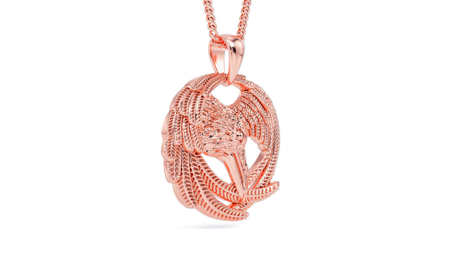 raven pendant 3D print model_12