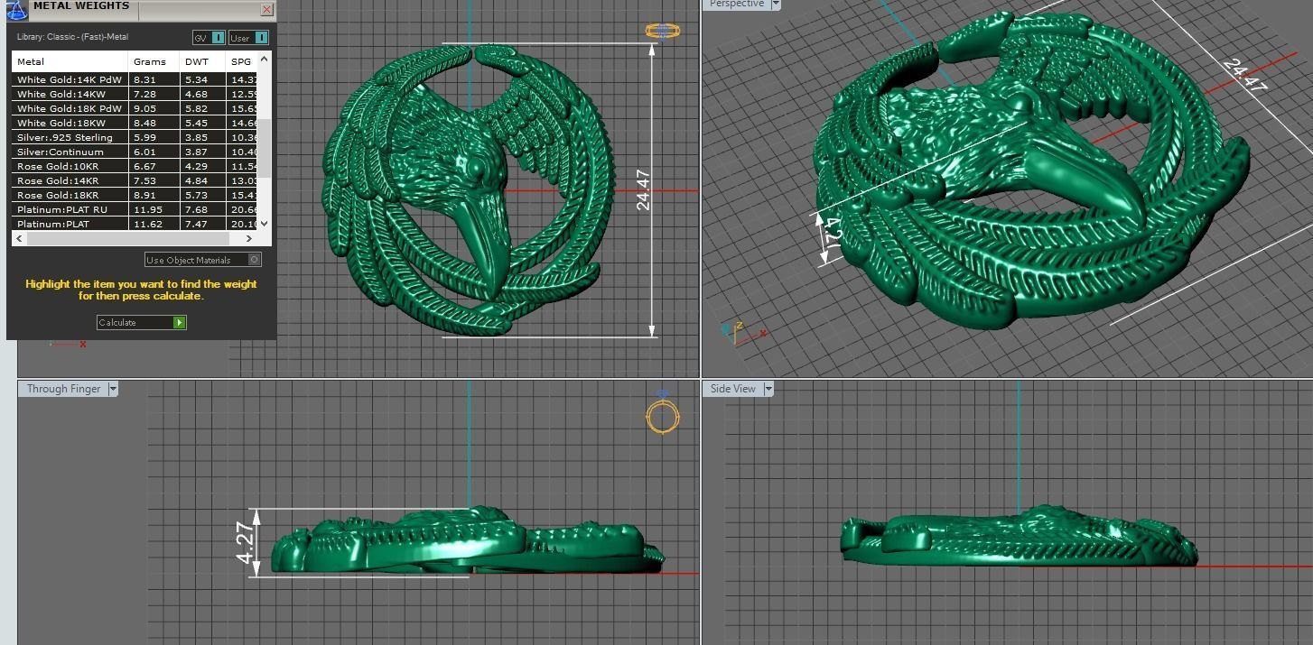 raven pendant 3D print model_2