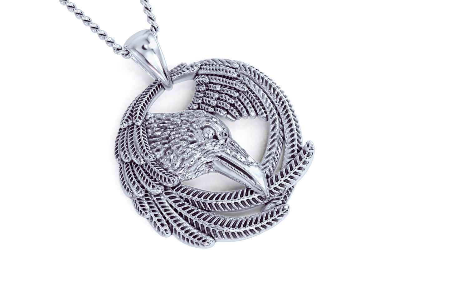 raven pendant 3D print model_10