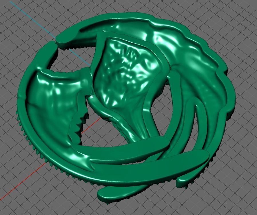raven pendant 3D print model_3