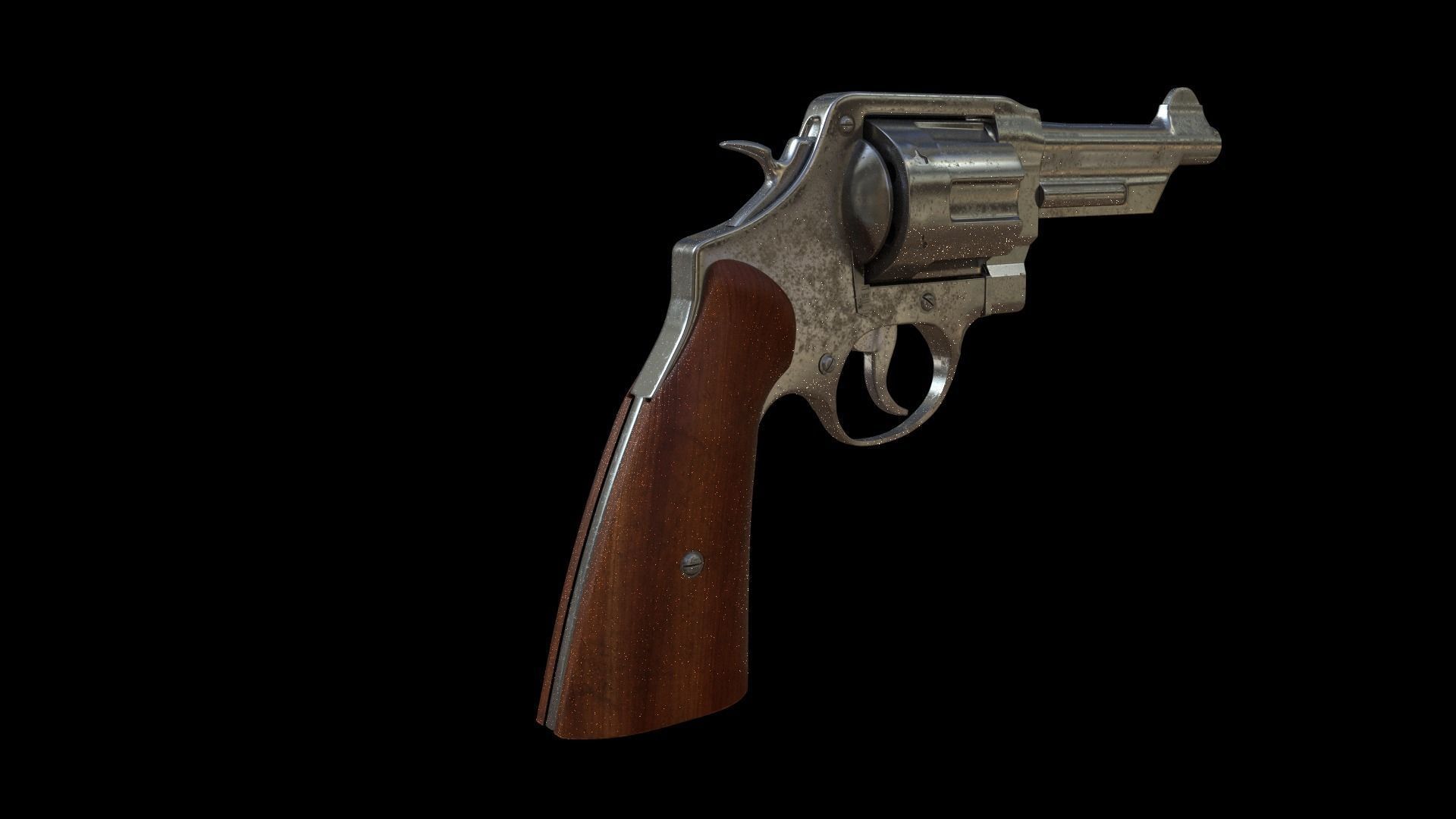 Revolver Low-poly 3D model_2