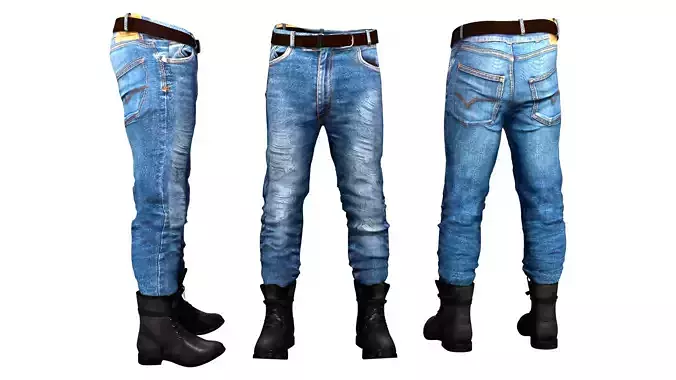 Mens Drop Waist Skinny  Jeans With Boots