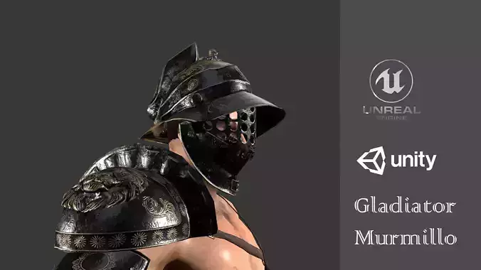 Gladiator Murmillo Low-poly 3D model