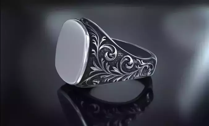 filigree signet ring 3D print model