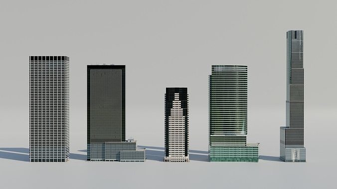 NYC Tall Skyscrapers v2 Low-poly 3D model 2