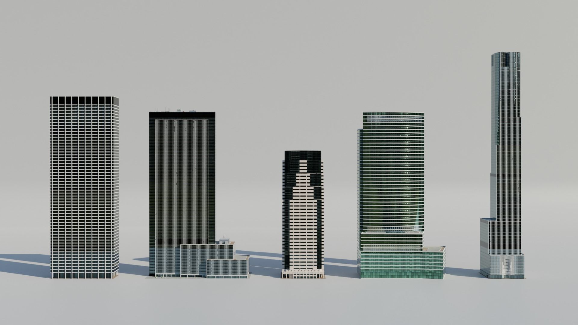 NYC Tall Skyscrapers v2 Low-poly 3D model_1