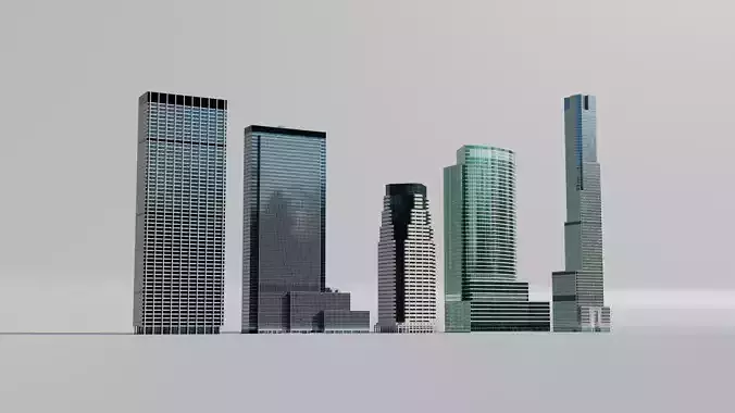 NYC Tall Skyscrapers v2 Low-poly 3D model NYC Tall Skyscrapers v2 Low-poly 3D model