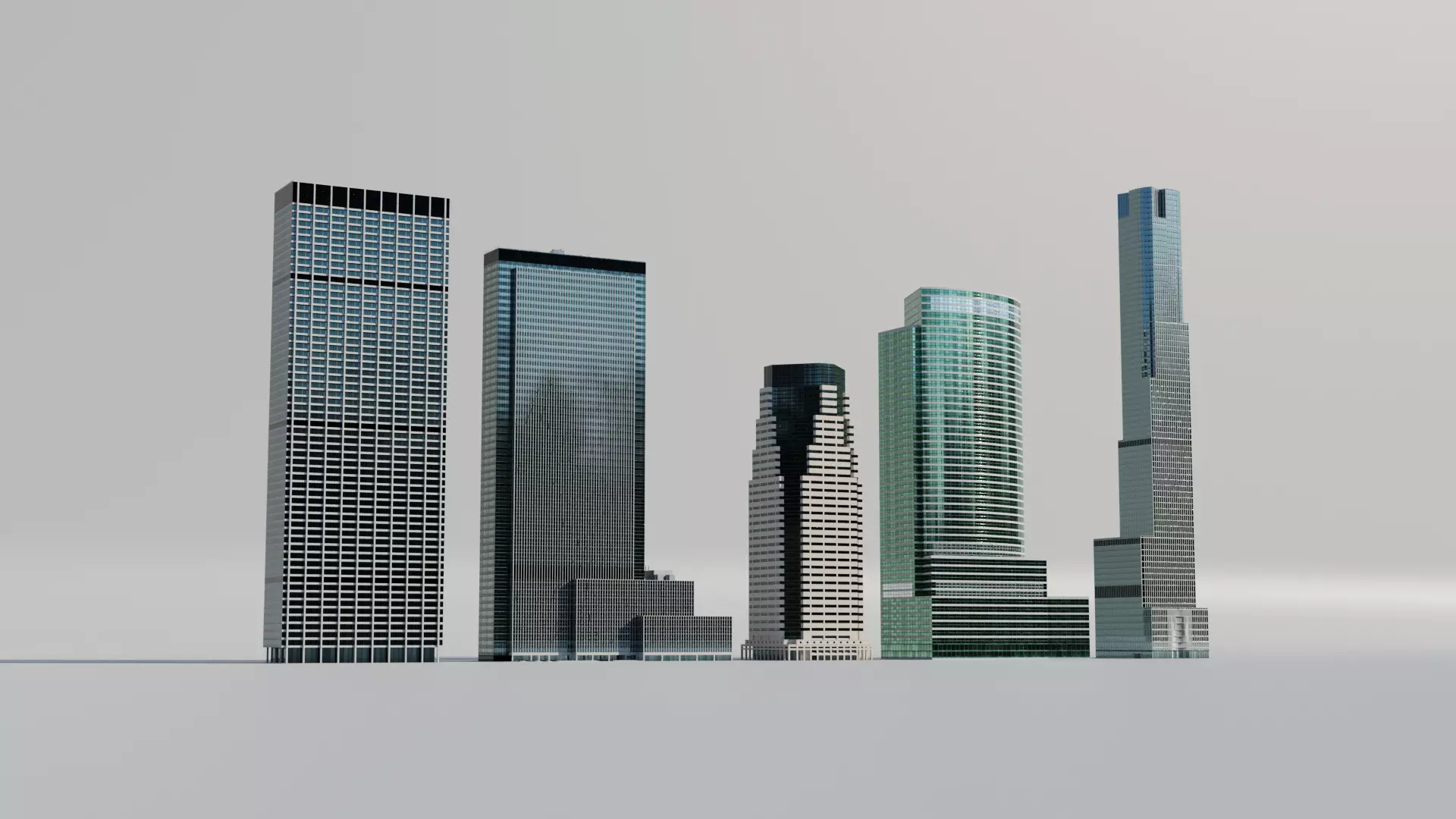 NYC Tall Skyscrapers v2 Low-poly 3D model_0