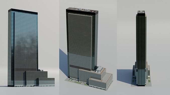NYC Tall Skyscrapers v2 Low-poly 3D model 4