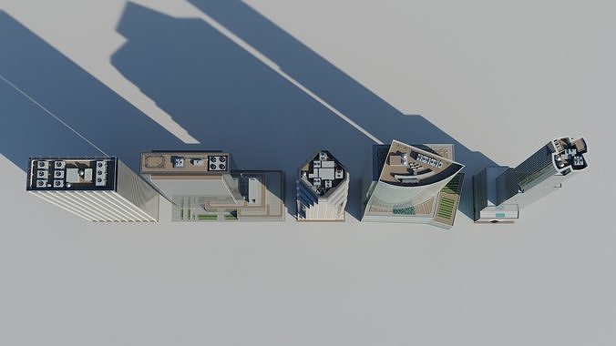 NYC Tall Skyscrapers v2 Low-poly 3D model 3