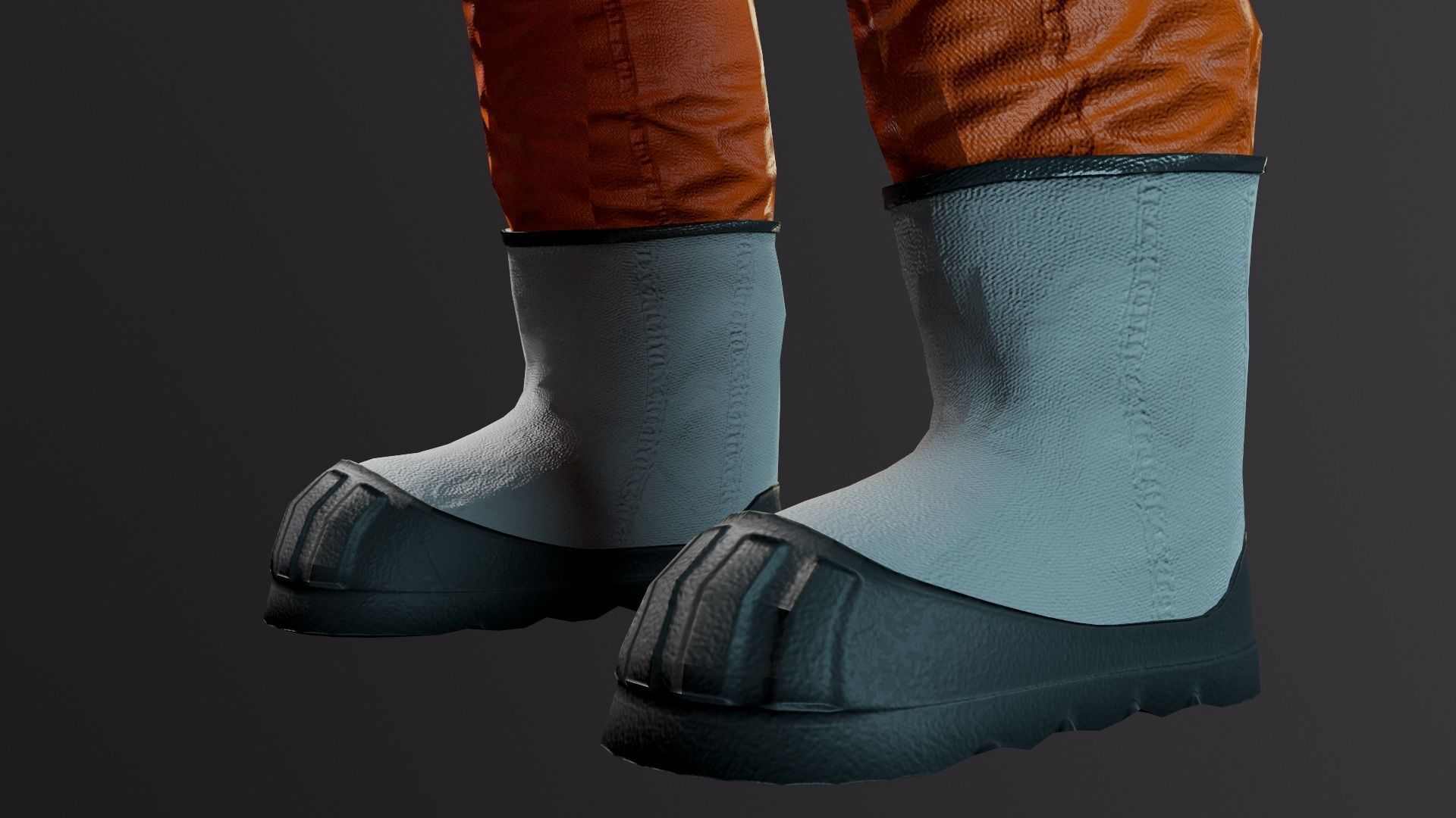 Astronaut in orange suit Low-poly 3D model_18