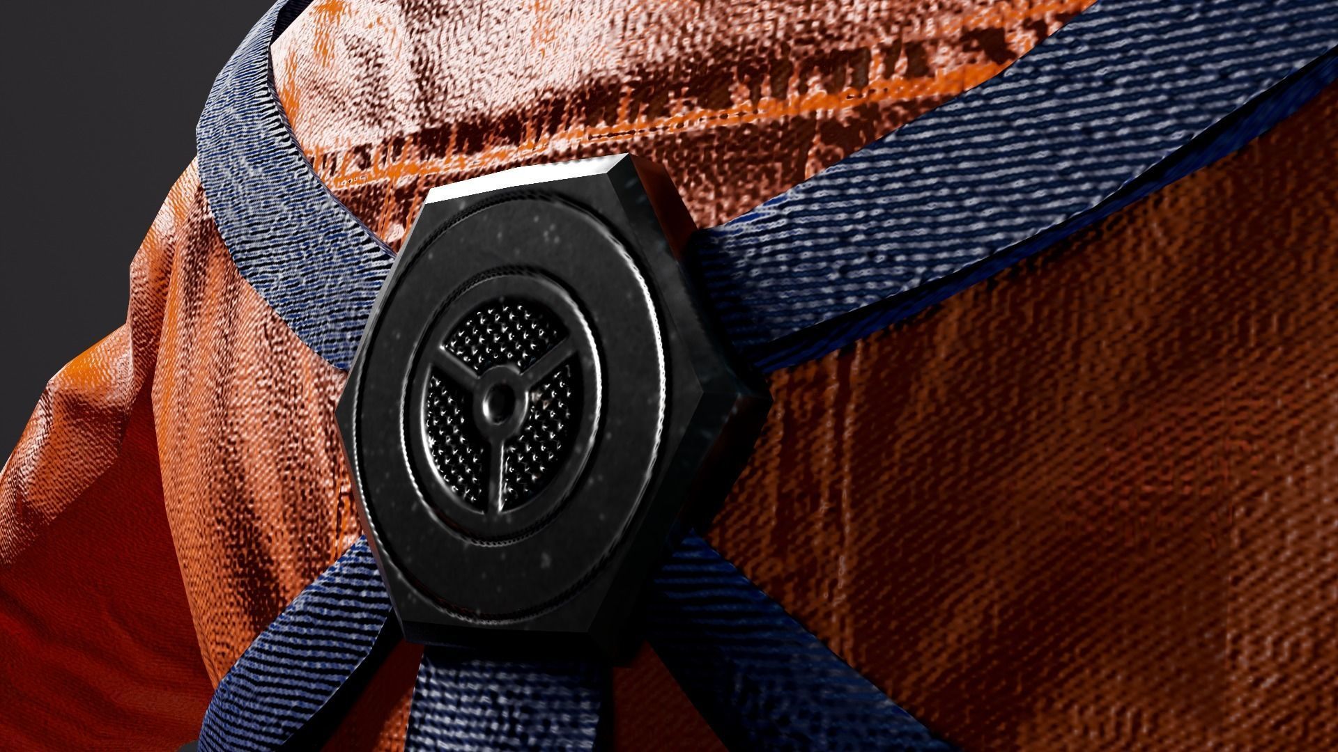 Astronaut in orange suit Low-poly 3D model_20