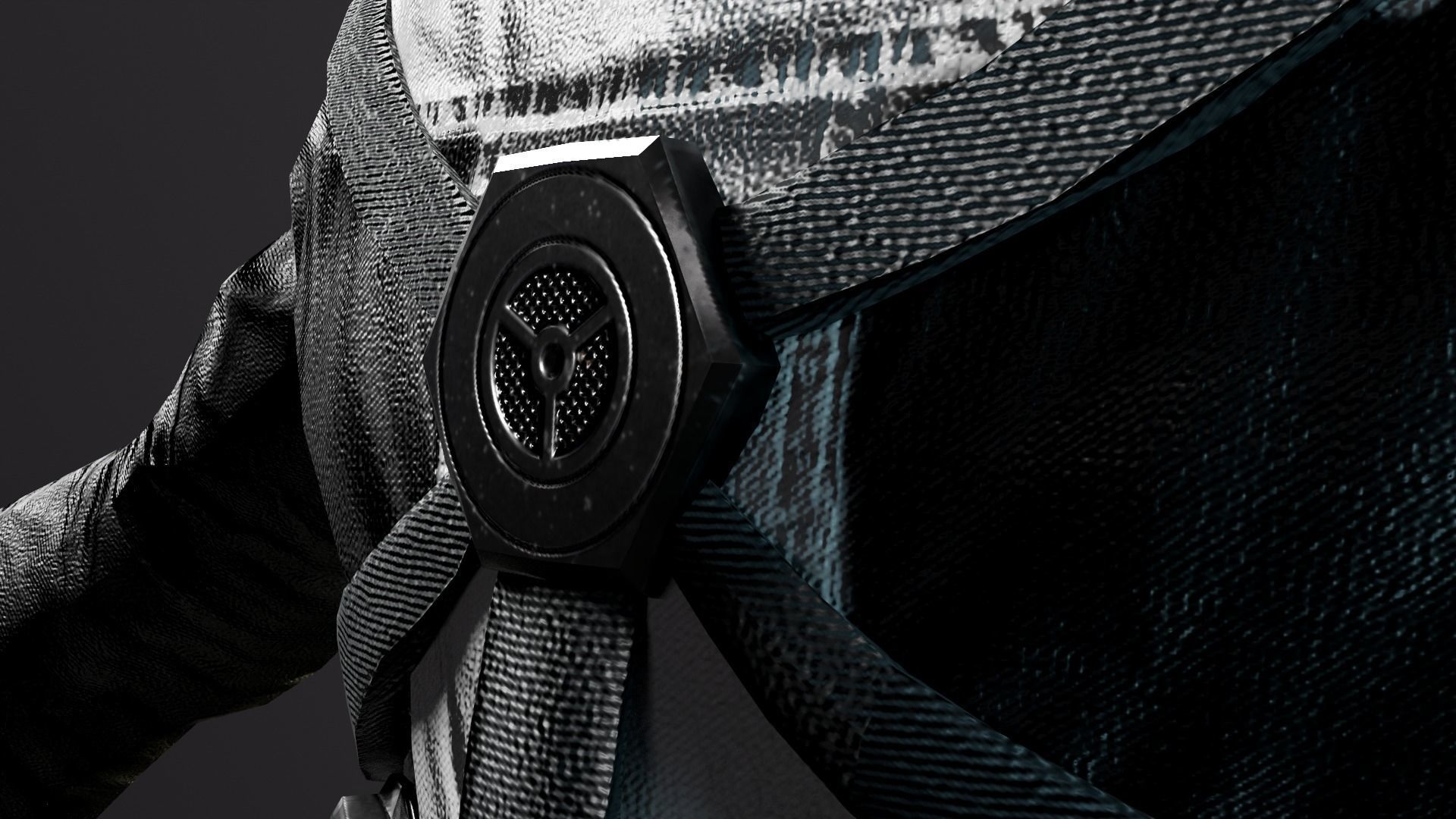 Astronaut in orange suit Low-poly 3D model_30