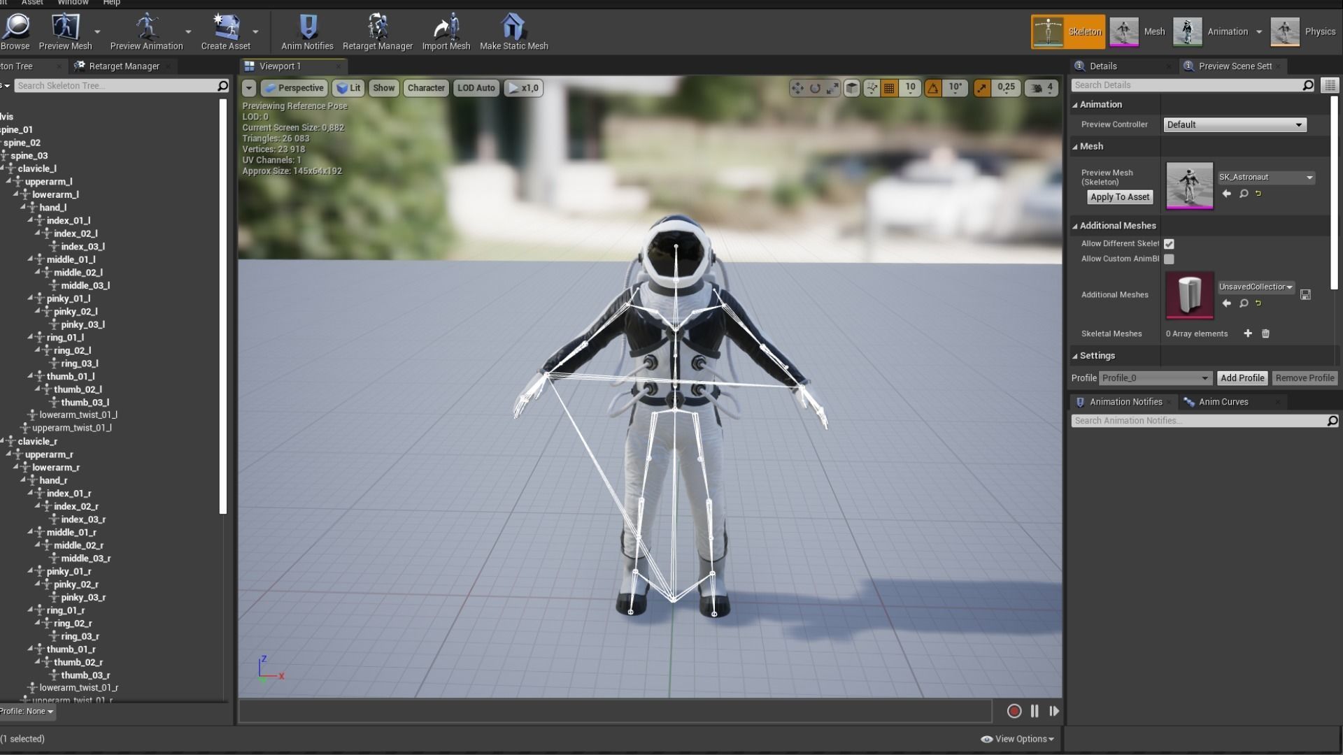 Astronaut in orange suit Low-poly 3D model_4