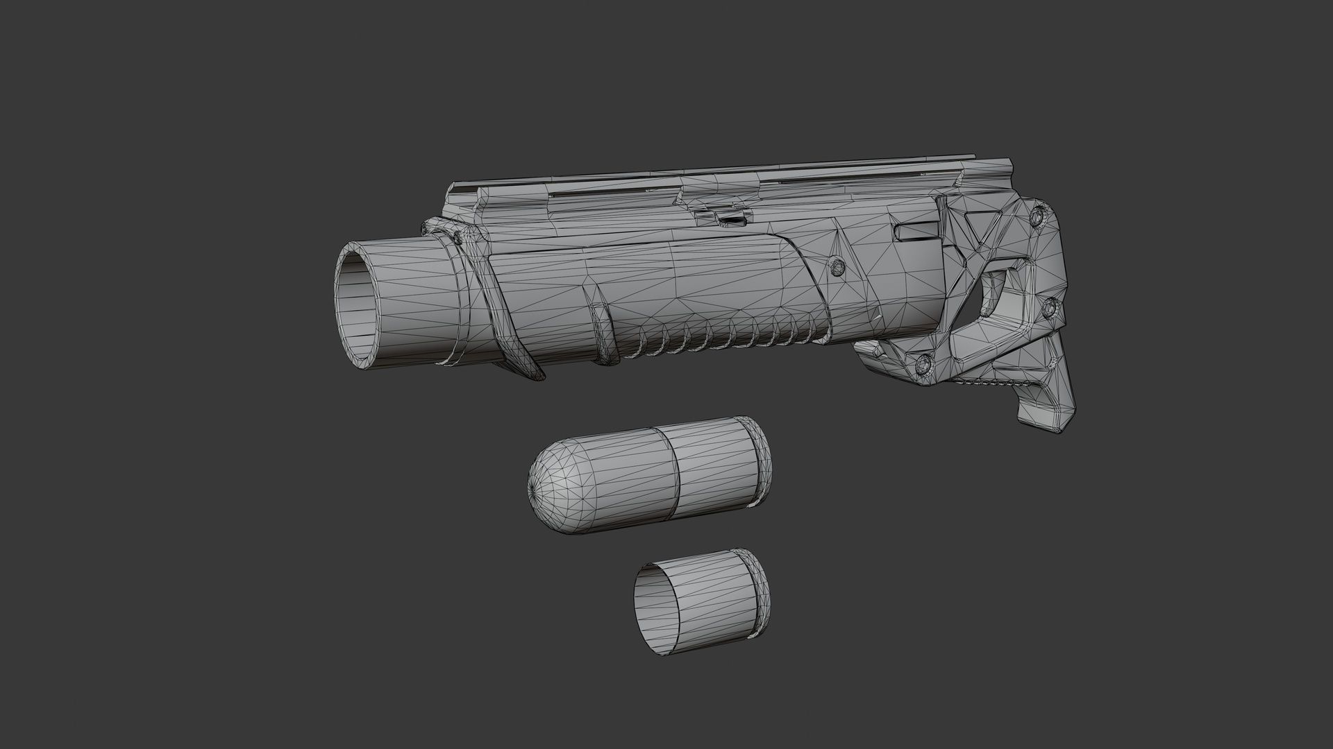 Rampart 17 Grenade Launcher Low-poly 3D model_5