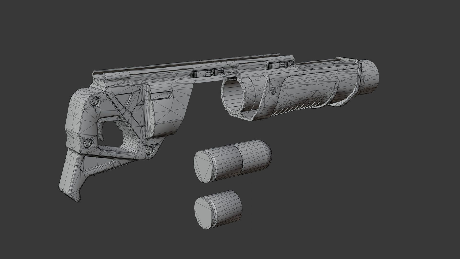 Rampart 17 Grenade Launcher Low-poly 3D model_6