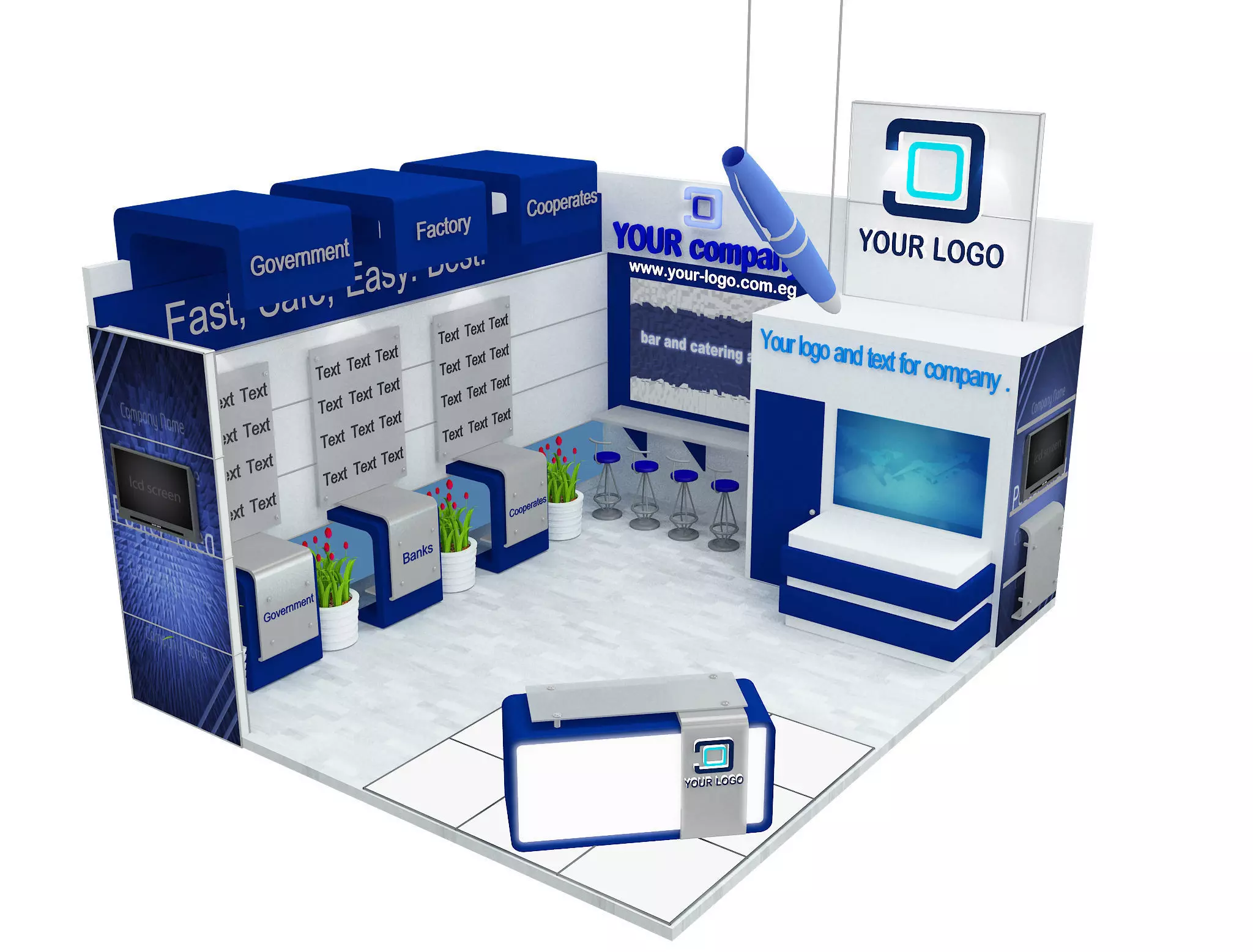 Booth Exhibition Stand a514  3D model_0