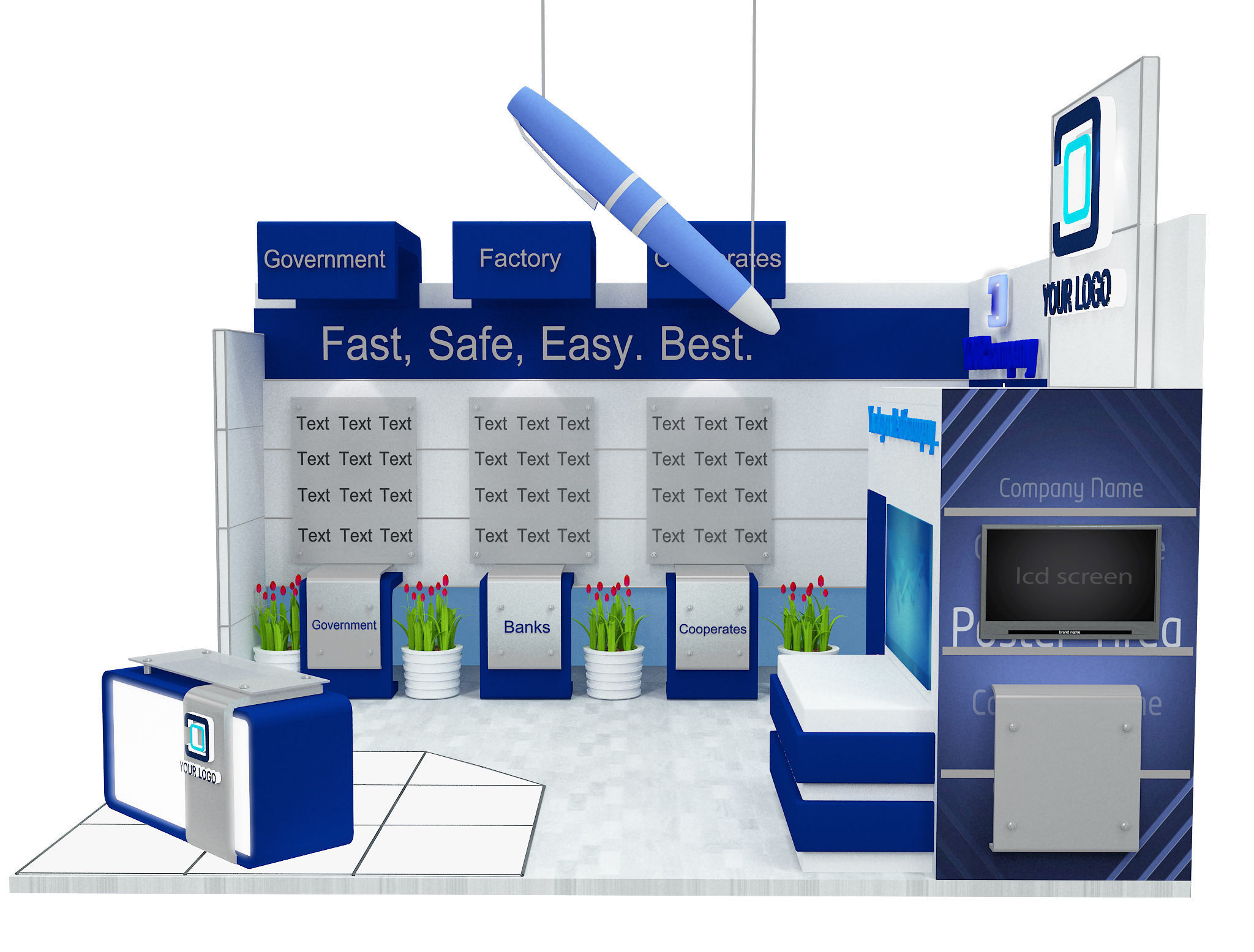 Booth Exhibition Stand a514  3D model_2