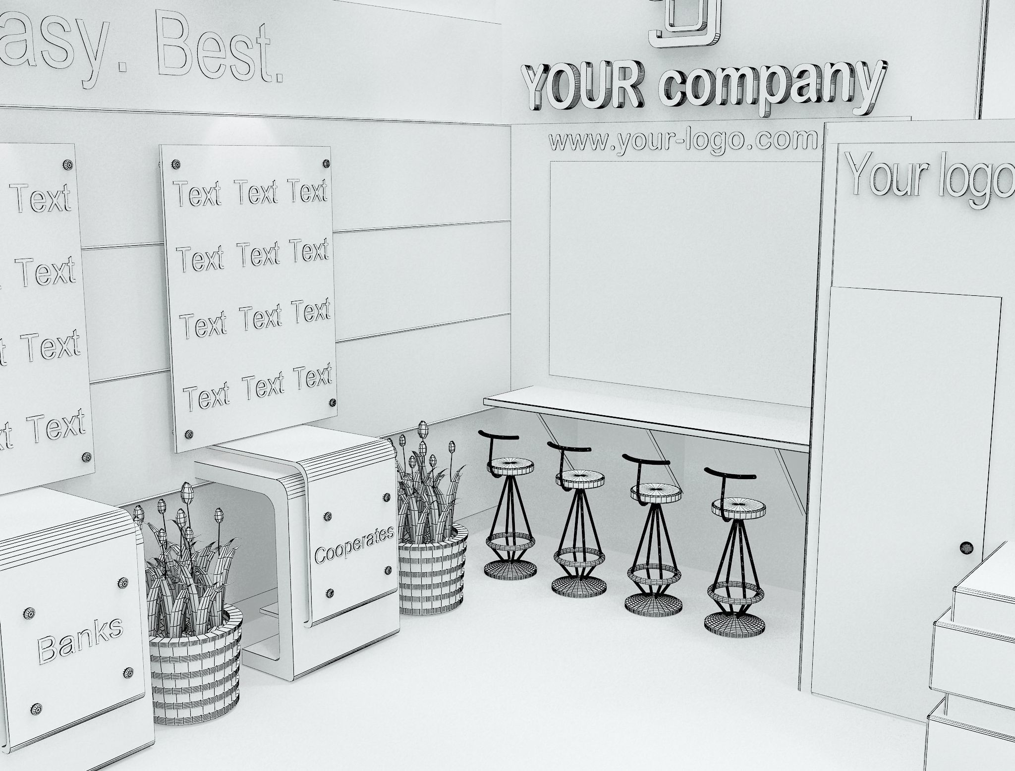 Booth Exhibition Stand a514  3D model_11