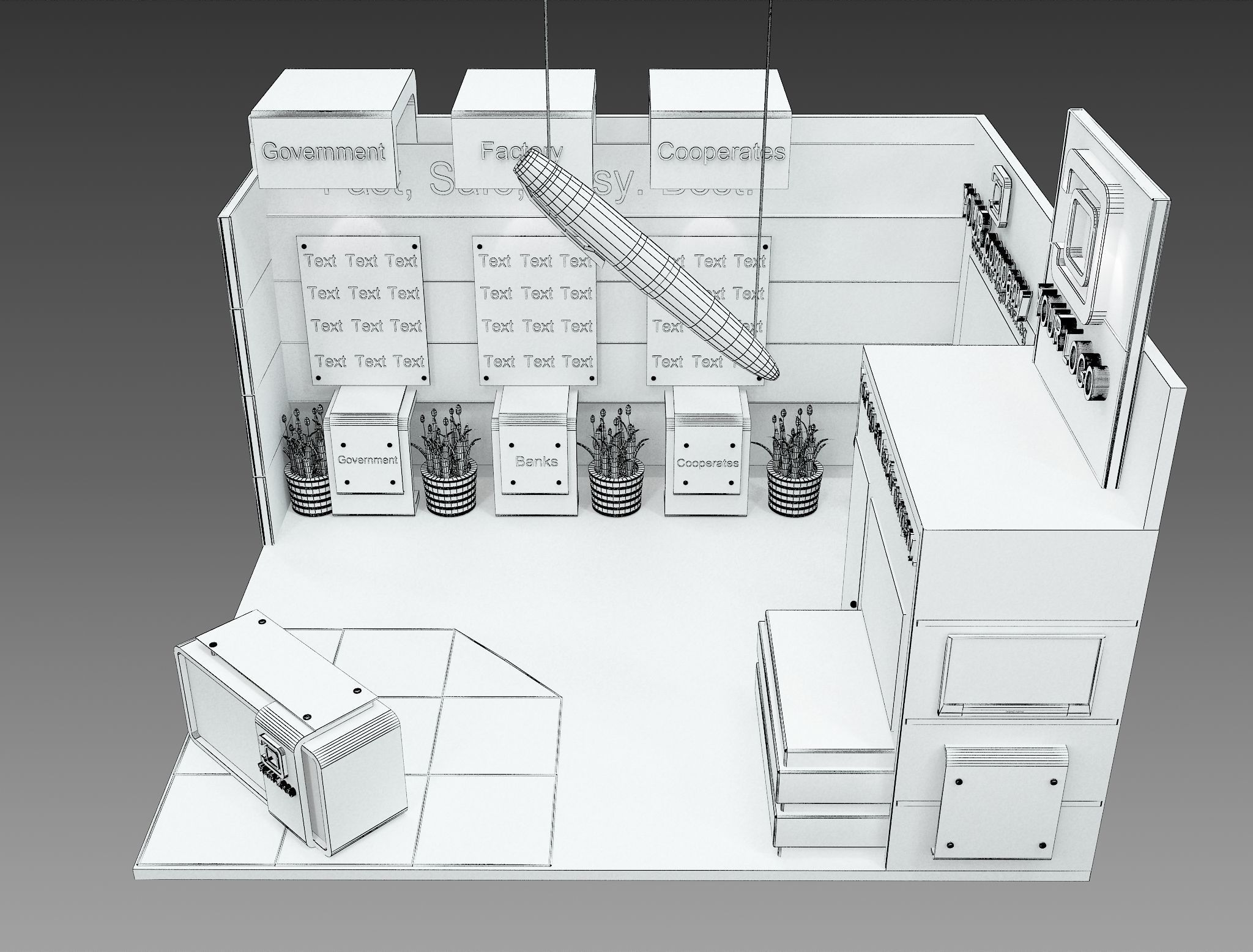 Booth Exhibition Stand a514  3D model_13