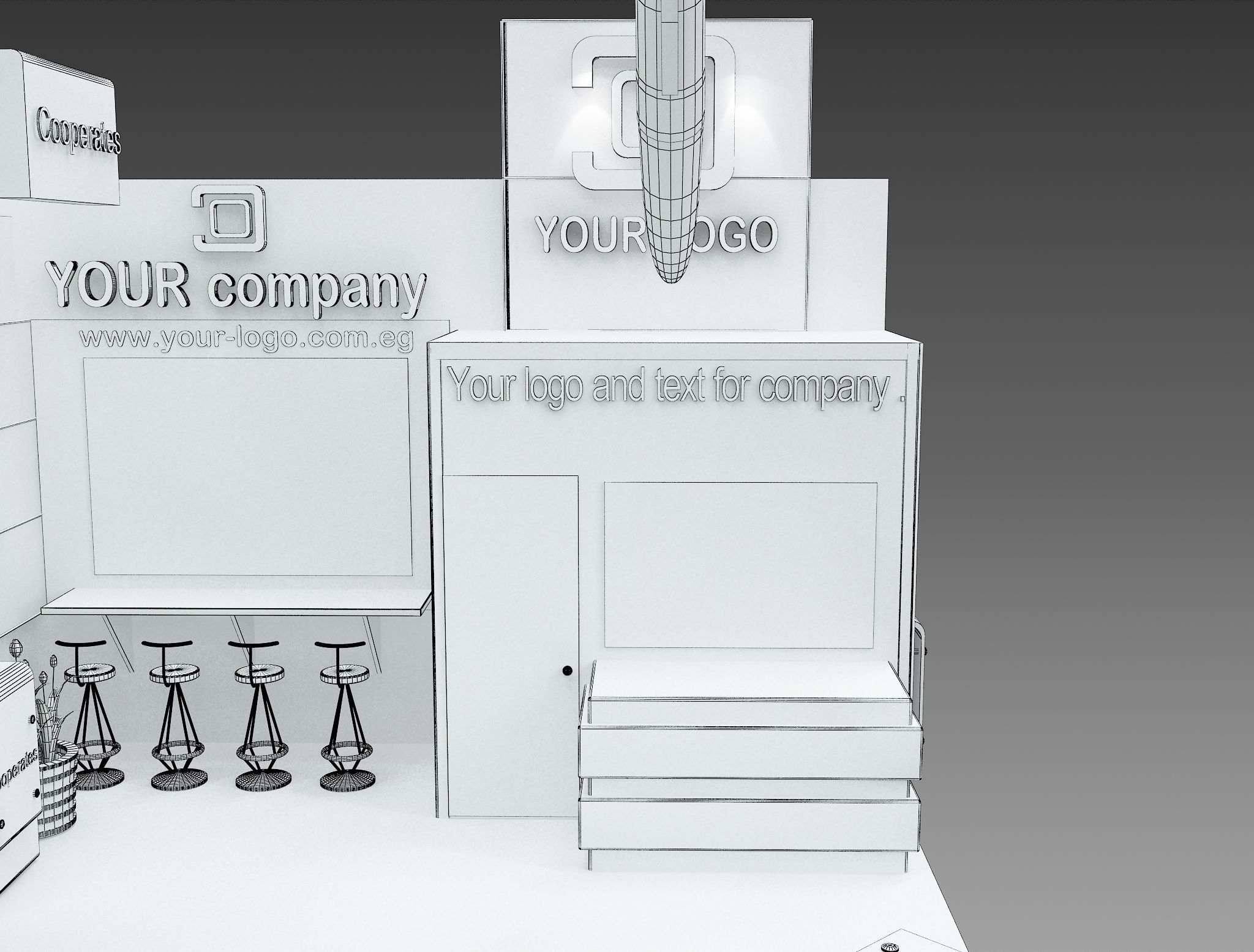 Booth Exhibition Stand a514  3D model_9