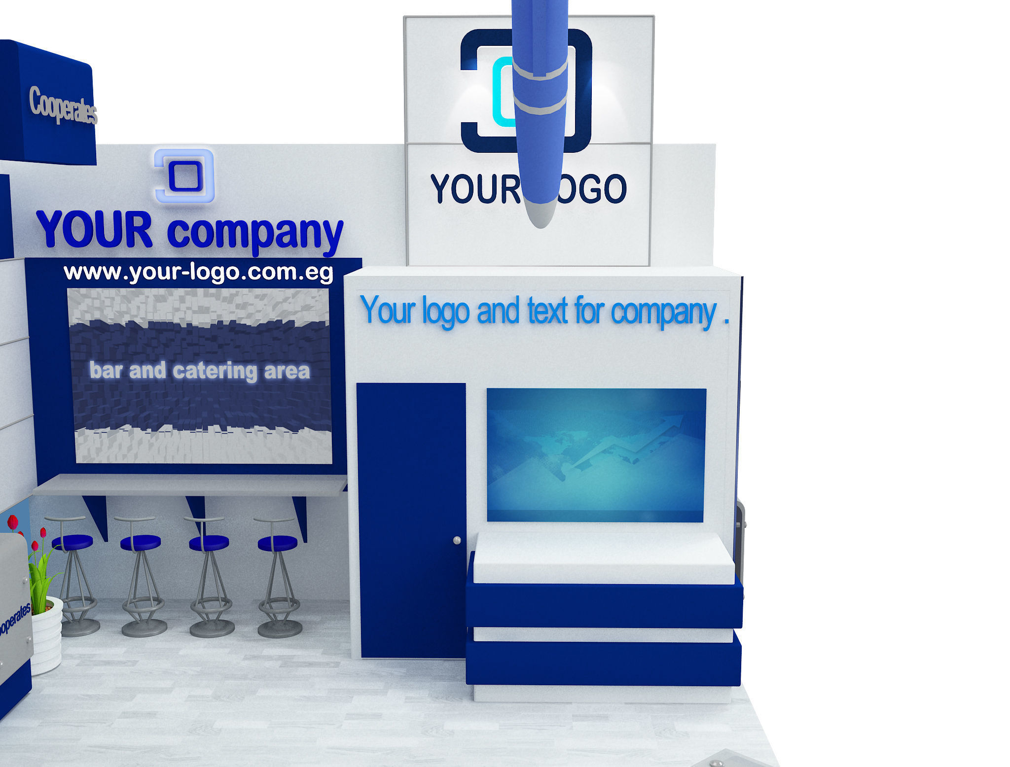 Booth Exhibition Stand a514  3D model_8