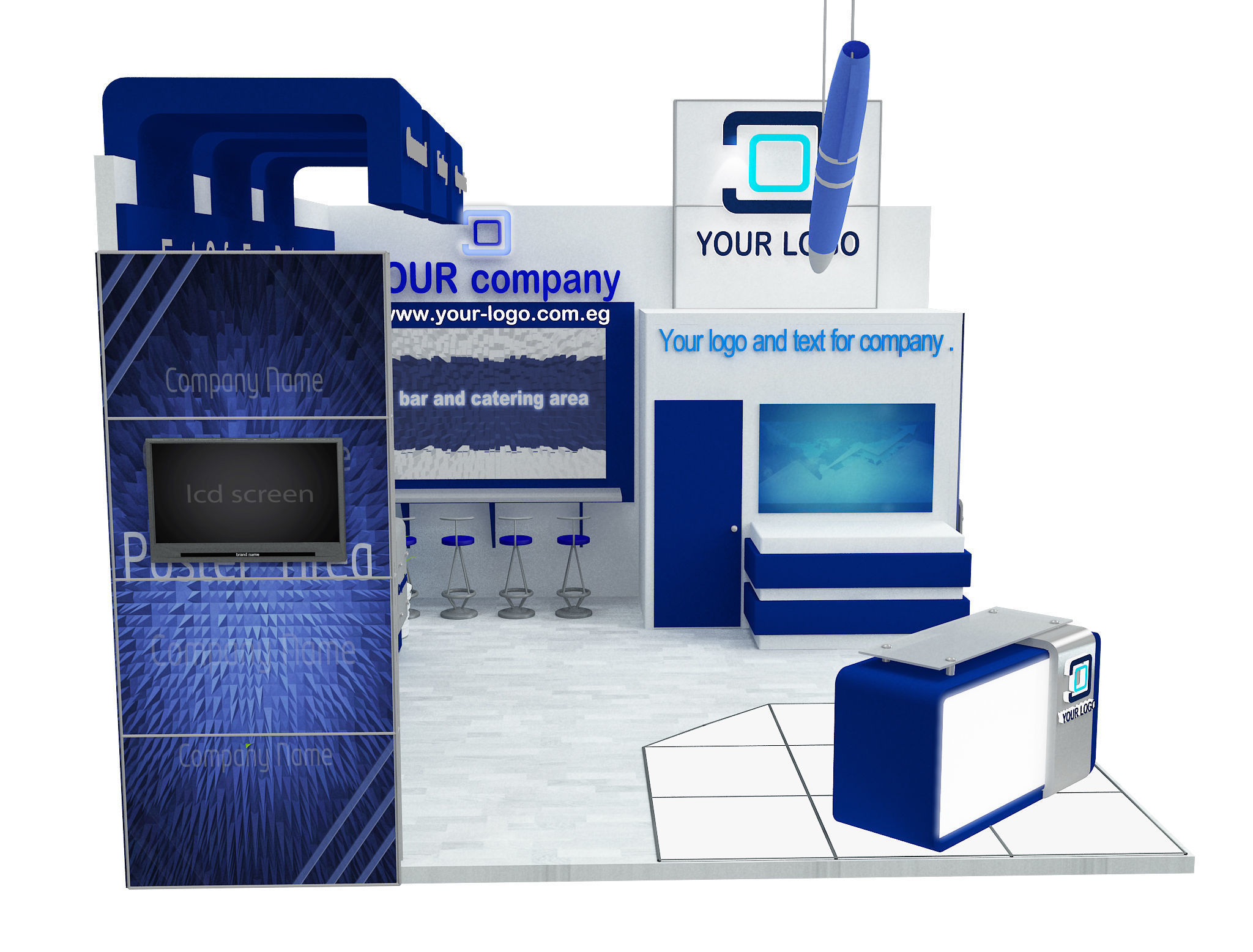 Booth Exhibition Stand a514  3D model_4