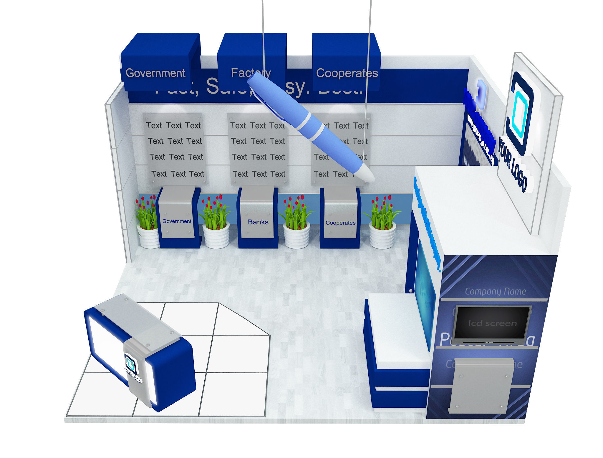 Booth Exhibition Stand a514  3D model_12