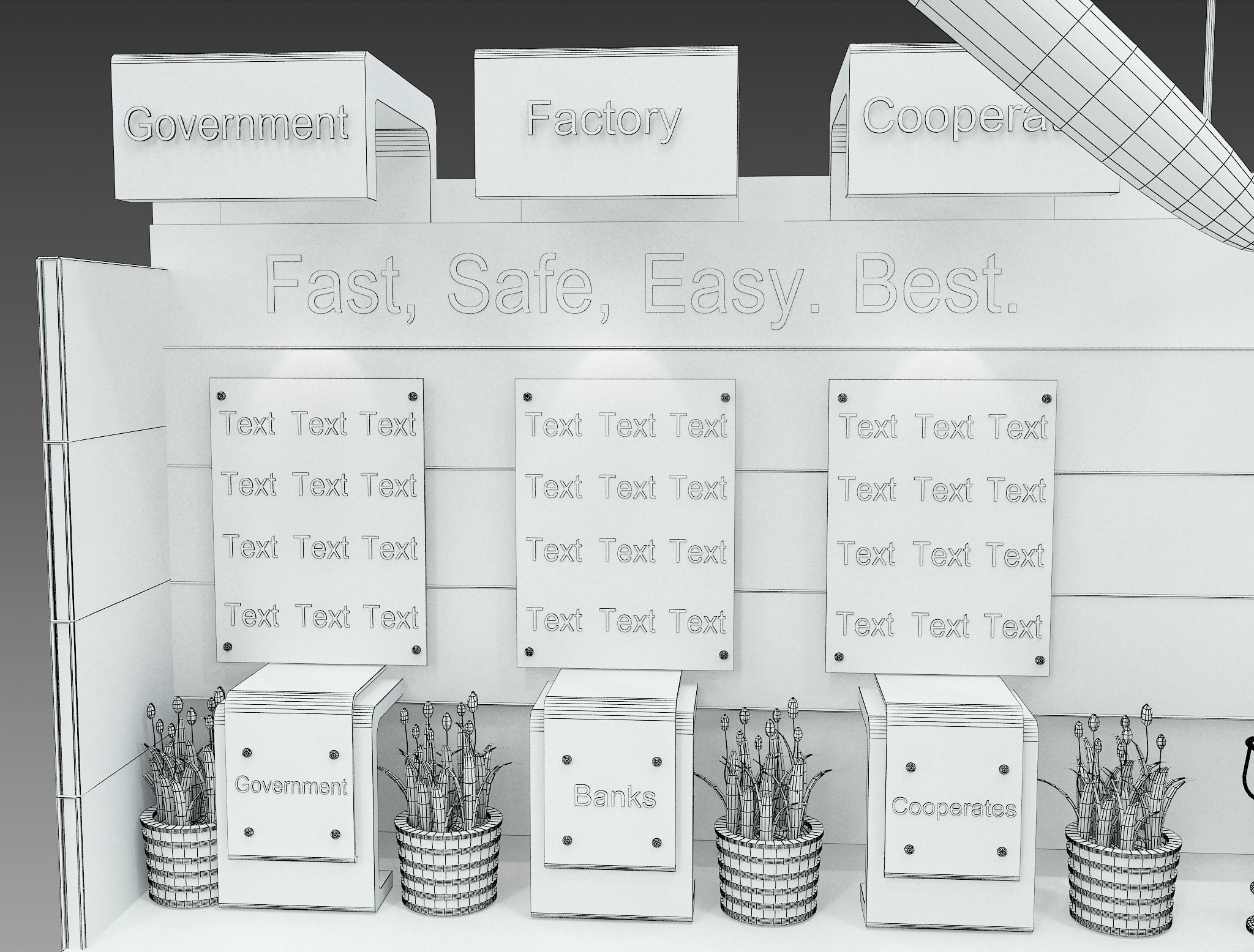 Booth Exhibition Stand a514  3D model_7