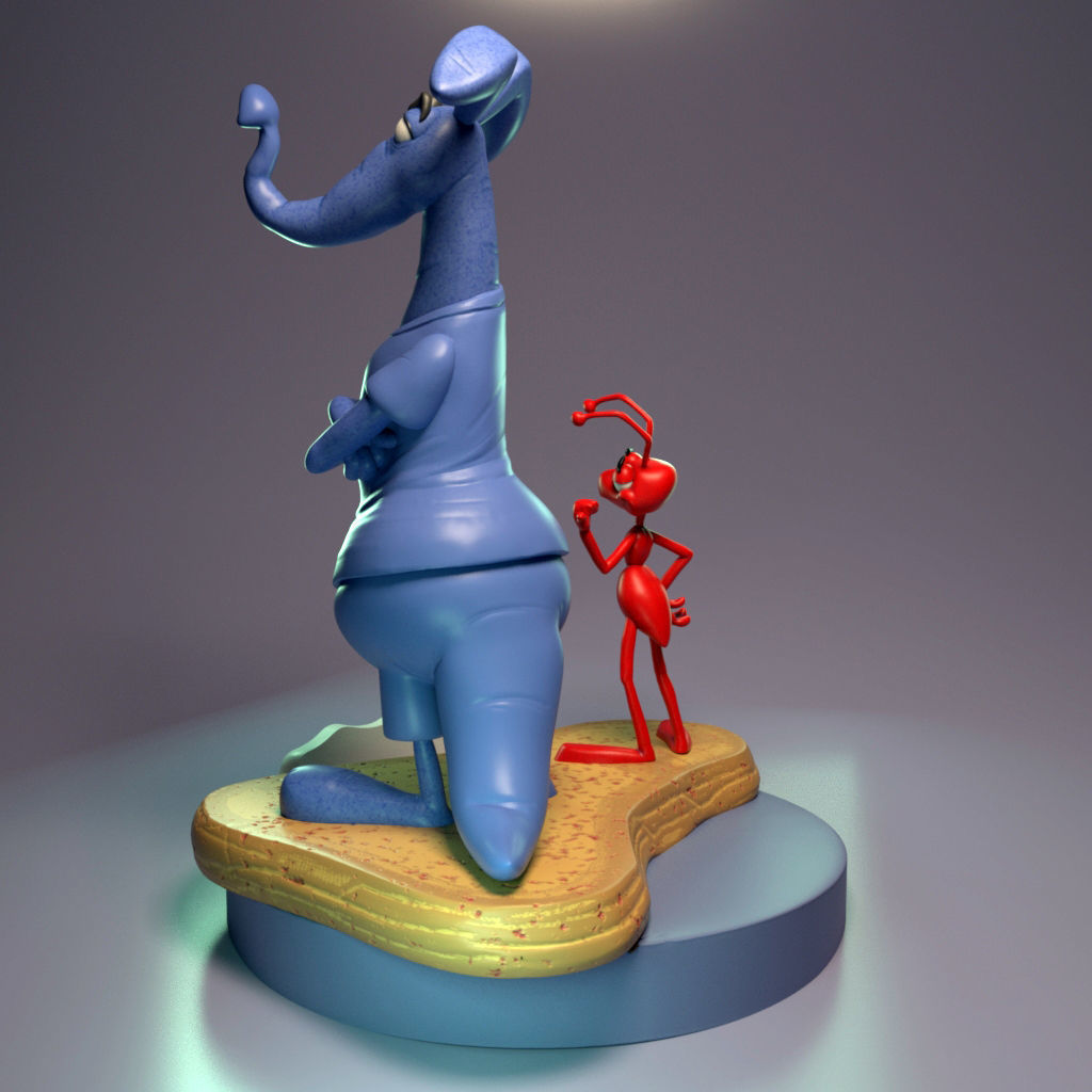 The Ant and The Aardvark 3D model 3D printable | CGTrader, image size:1024x1024