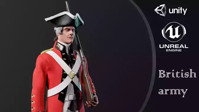 British soldier Low-poly 3D model
