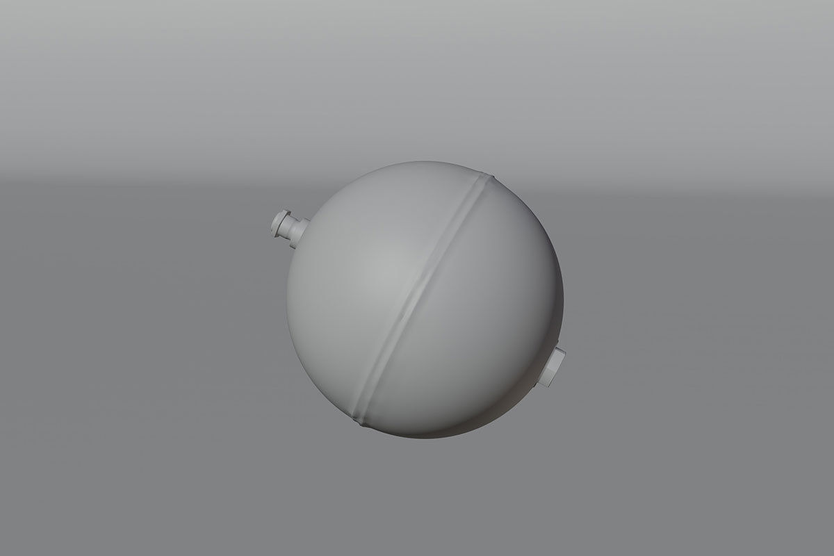 Metallic Ball Float air sphere compressor model 3D model_21