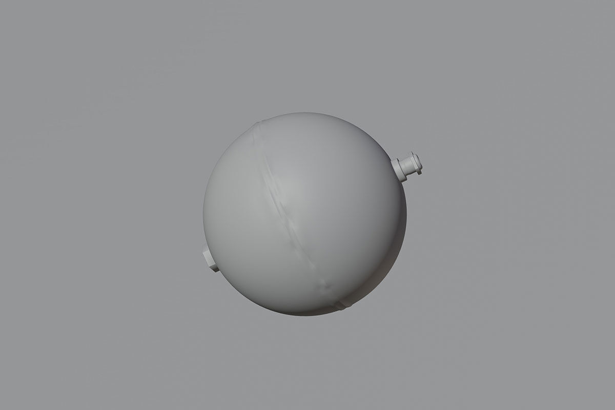 Metallic Ball Float air sphere compressor model 3D model_19