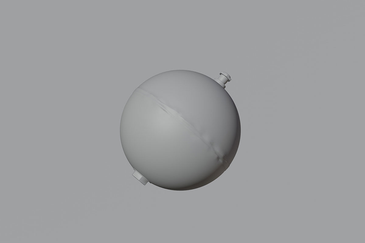 Metallic Ball Float air sphere compressor model 3D model_20