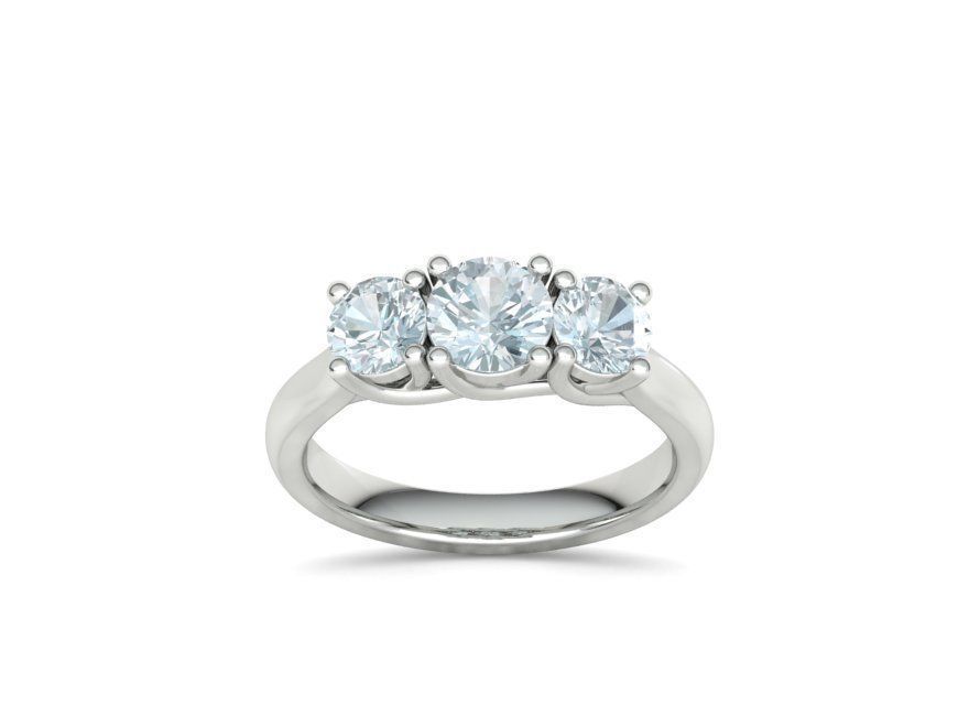 Trellis Three Stone Engagement Ring 6mm Main Stone 3dmodel 3D print model_15