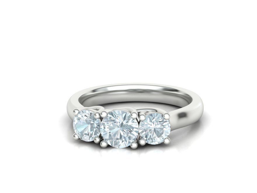 Trellis Three Stone Engagement Ring 6mm Main Stone 3dmodel 3D print model_5