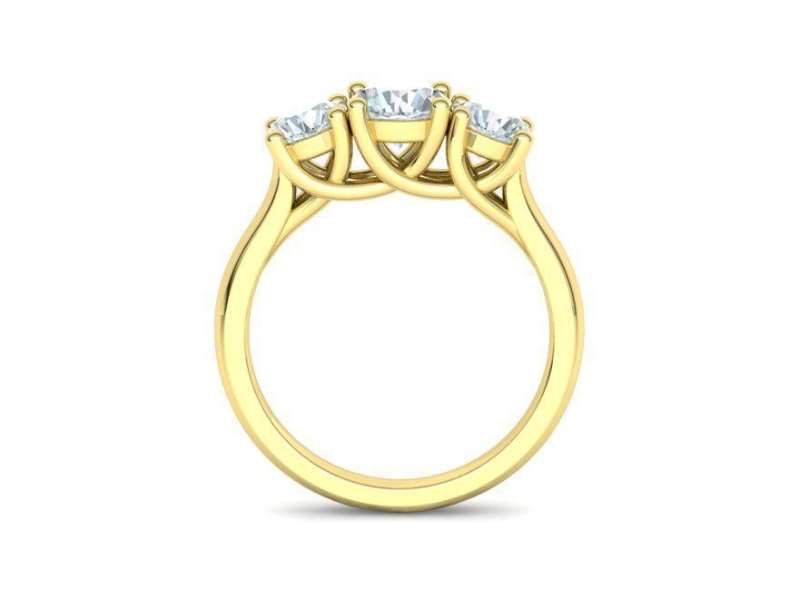 Trellis Three Stone Engagement Ring 6mm Main Stone 3dmodel 3D print model_13