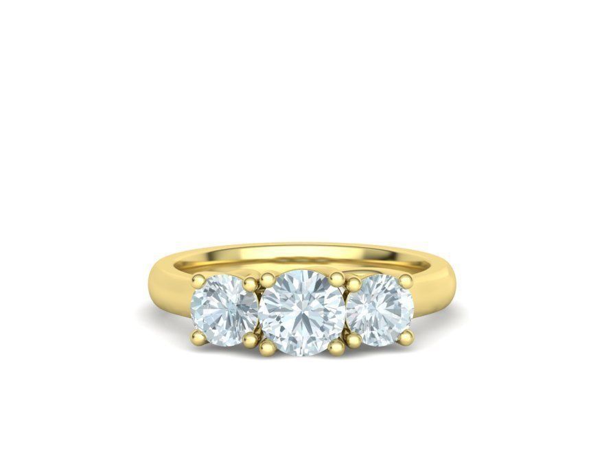 Trellis Three Stone Engagement Ring 6mm Main Stone 3dmodel 3D print model_22