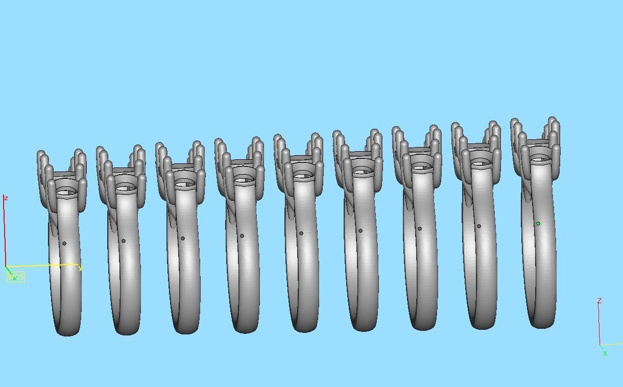 Trellis Three Stone Engagement Ring 6mm Main Stone 3dmodel 3D print model_24